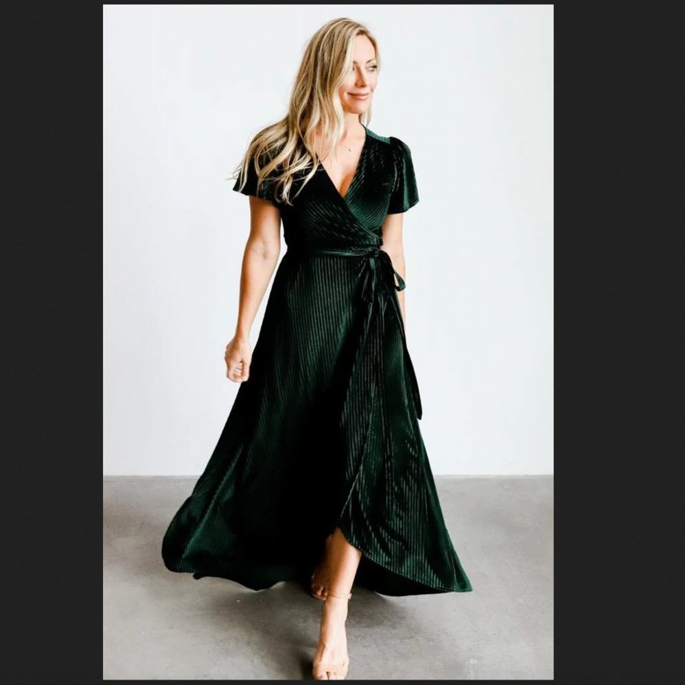 NWT Baltic Born Andi ribbed Emerald Maxi dress | size xs